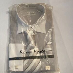 Men's White Dress Shirt with Tie